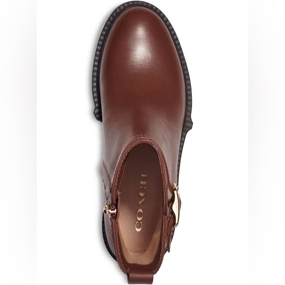 Coach Lacey Leather Bootie Dark Saddle - Picture 4 of 10